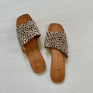 Dolce Vita Leopard Slide Flat Sandals - Size 8